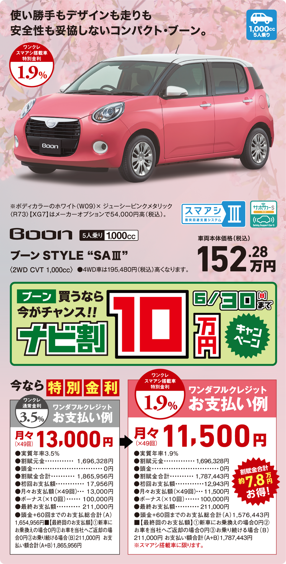 スマアシ乗りかえ割８万円 税抜 キャンペーン Daihatsu